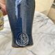Night Blue Stoneware Carafe – Signed "Belesta" (Artisan Craft)