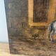 Oil on panel, "Farmyard with Horse"