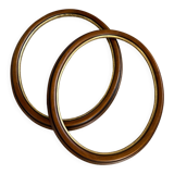 Oval frames in wood and gold