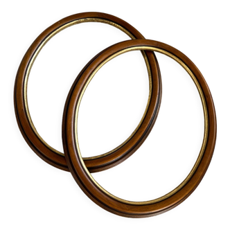 Cadres ovales en bois et or
