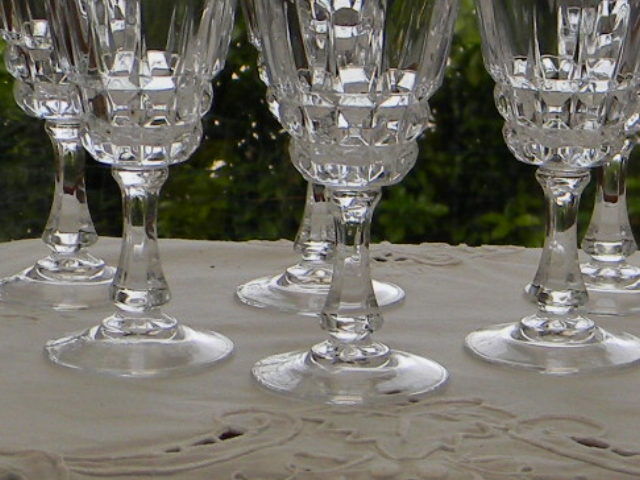 Set of 6 glasses of arques crystal liqueur pompadour model