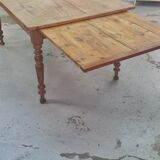 Farmhouse table wood foot turned