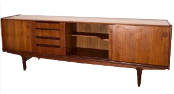 Enfilade scandinave vintage, enfilade en teck des années 60, 70