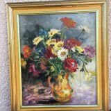 Painting on wood bouquet of flowers
