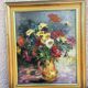 Peinture sur bois bouquet de fleurs