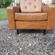 Fauteuil années 60 skai marron