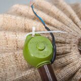 Scandinavian modern adjustable teak & wool pendant lamp from Domus, 1960s