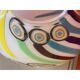 Milky-White Murano Glass Style Table Lamp Featuring a Multicoloured Reeds Vase