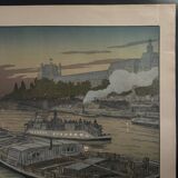 Lithograph by Henri Rivière The Pont des Saints-Pères and the Louvre