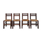 Lot de 4 chaises paillées