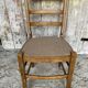 Set of 3 Antique BAUMANN Chairs Wood + Vintage Fabric Cushion Seat