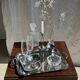 Small engraved silver metal tray L22