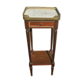 Table d’appoint style Louis XVI en acajou, marbre et laiton – vers 1900