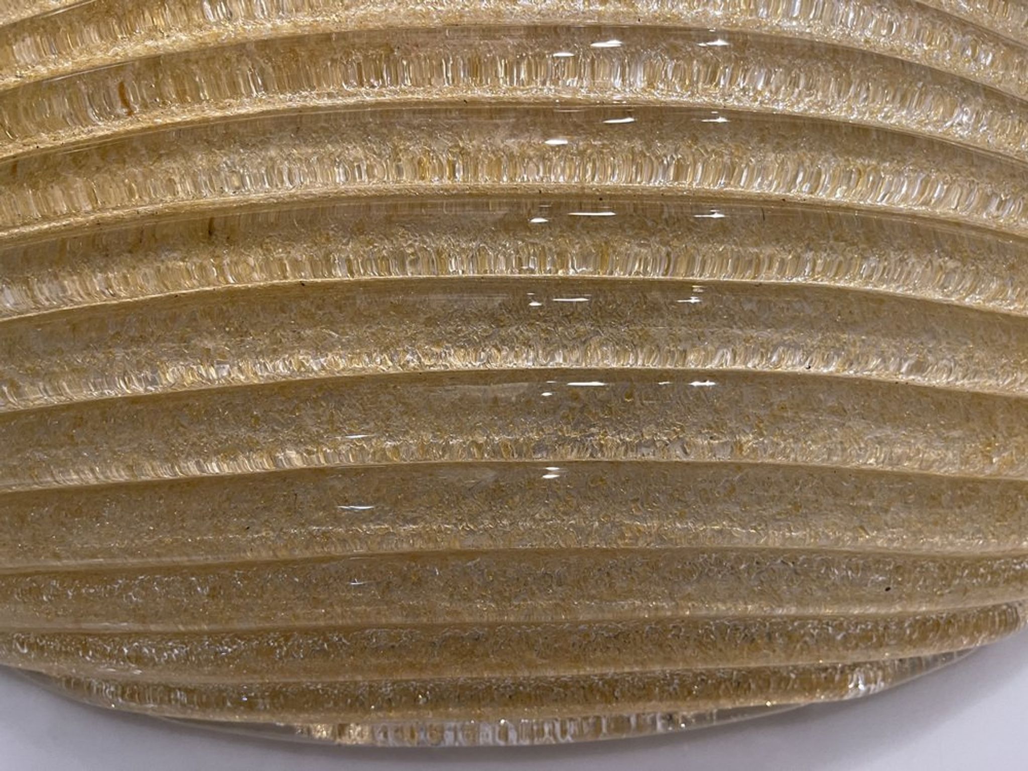 Plafonnier en verre doré de Murano Encastré années 1970