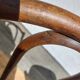 set of 3 curved wooden bistro chairs with patterns