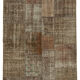 Handwoven anatolian contemporary 170 cm x 241 cm brown patchwork carpet