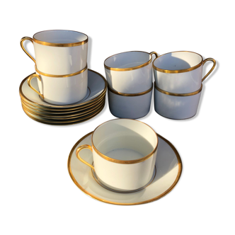 Set of large Raynaud porcelain coffee cups