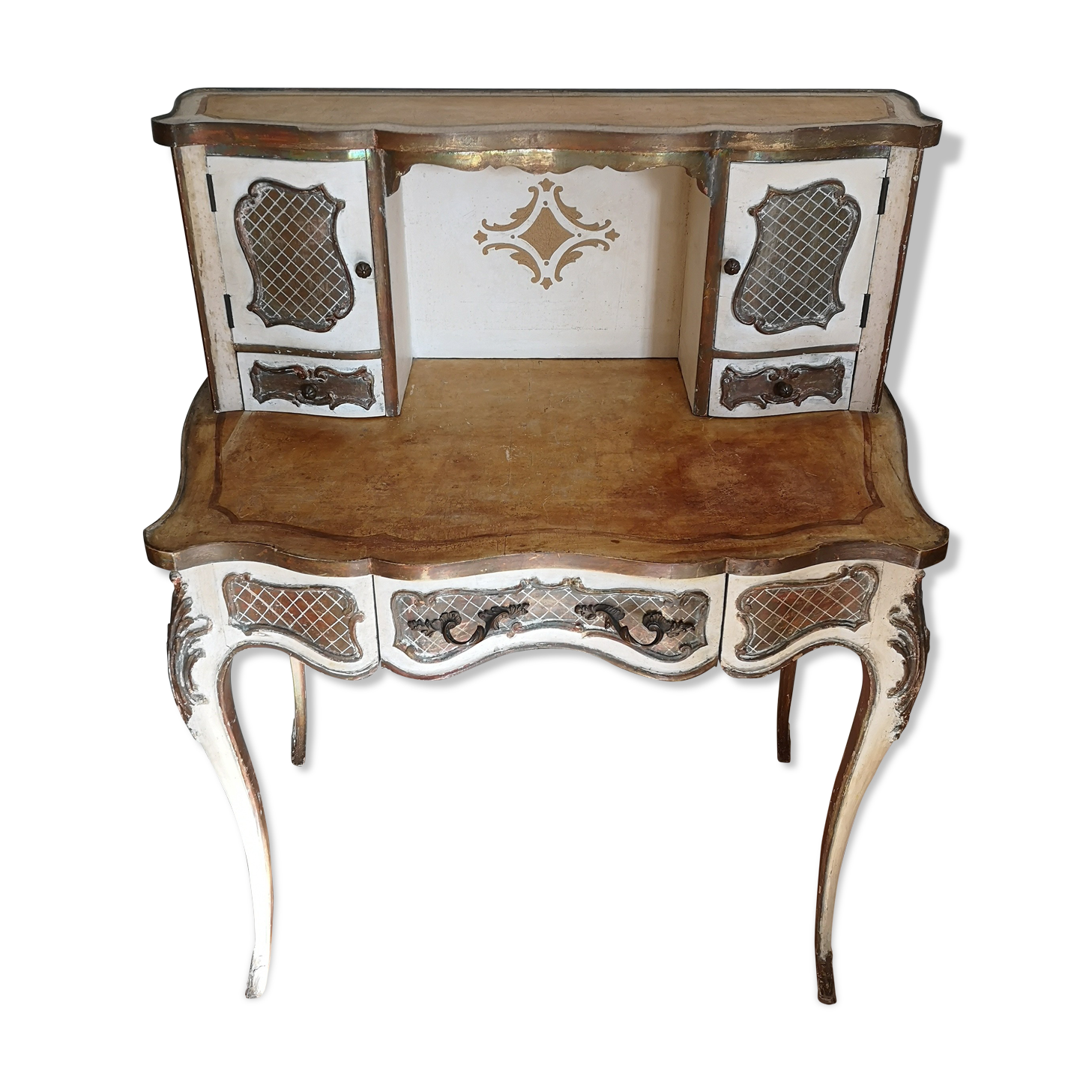 Venetian-sloping desk in painted wood