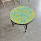 Table basse  ronde en zellige vert et turquoise 60 cm de diamètres