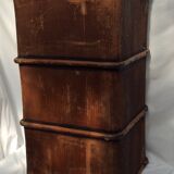 Old-time wooden travel trunk in brown