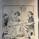 Original drawing on cardboard by Lucien Metivet