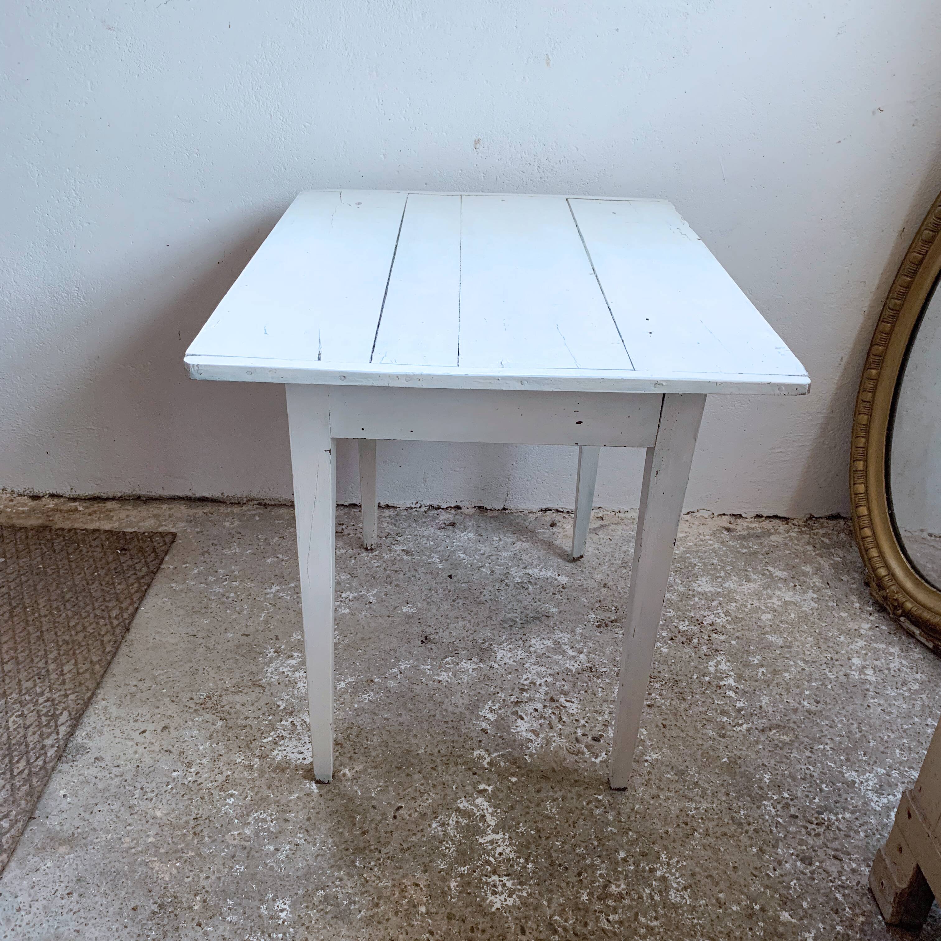 Desk table in its original white