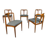 5x Johannes Andersen 'Juliane' vintage 1960s Danish chairs