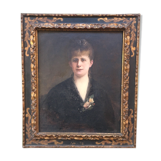 Portrait encadré signé Joseph Fortuné Layraud 1834-1912