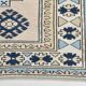 6x8 Vintage Rug İn Blue Tones, Turkish Wool Pattern Rug, 225x178 Cm