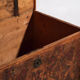 Antique brown trunk with floral patterns (c.1920) #13