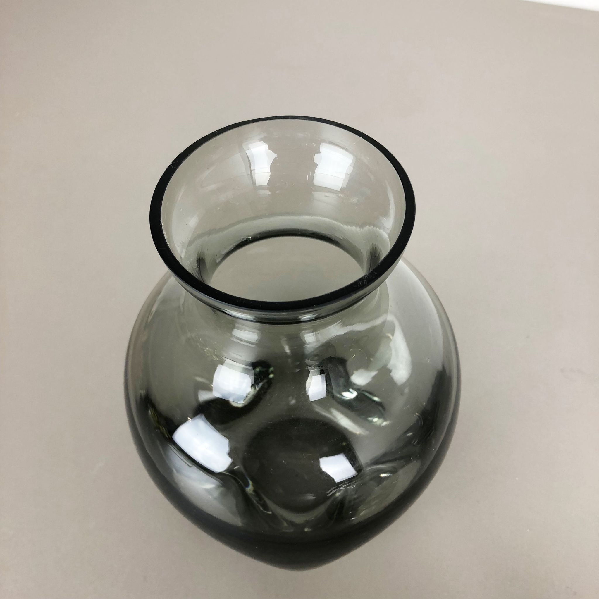 Set of 3 cubic hand blown crystal glass vase by Friedrich Kristall Germany 1970s