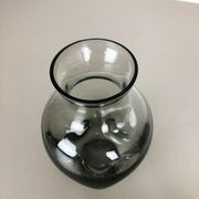 Set of 3 cubic hand blown crystal glass vase by Friedrich Kristall Germany 1970s