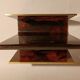Vintage magazine holder tortoiseshell style & golden brass. Italy 1970