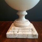 Ceramic lamp on a travertine base