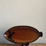 Plat poisson barbotine Sarreguemines 1970