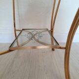 Console - table basse - laiton et verre - vintage.