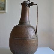 ancien grand coquemar en cuivre rouge
