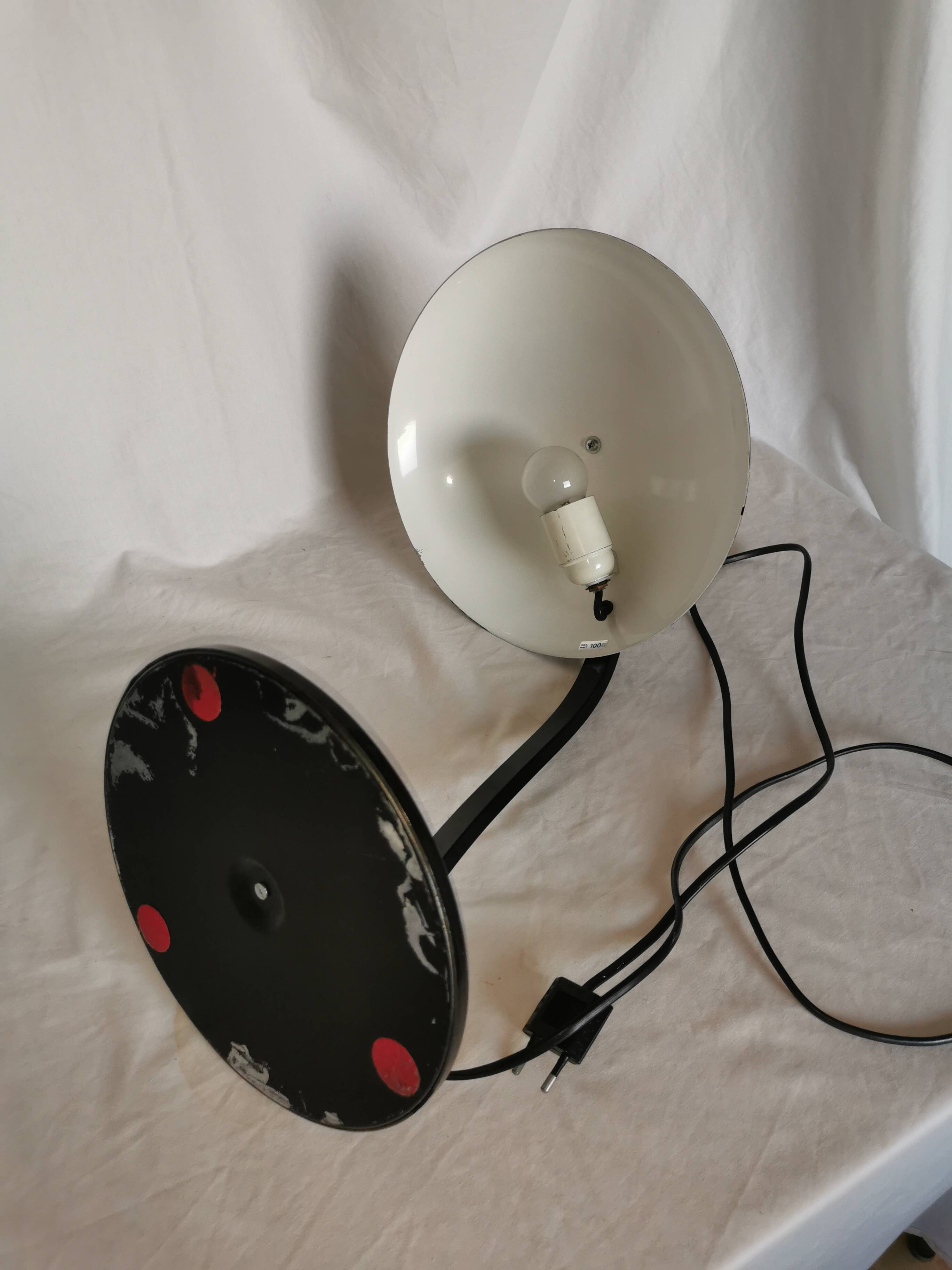 Mushroom lamp in black lacquered steel model Z290, Veneta Lumi, Italy, 1980