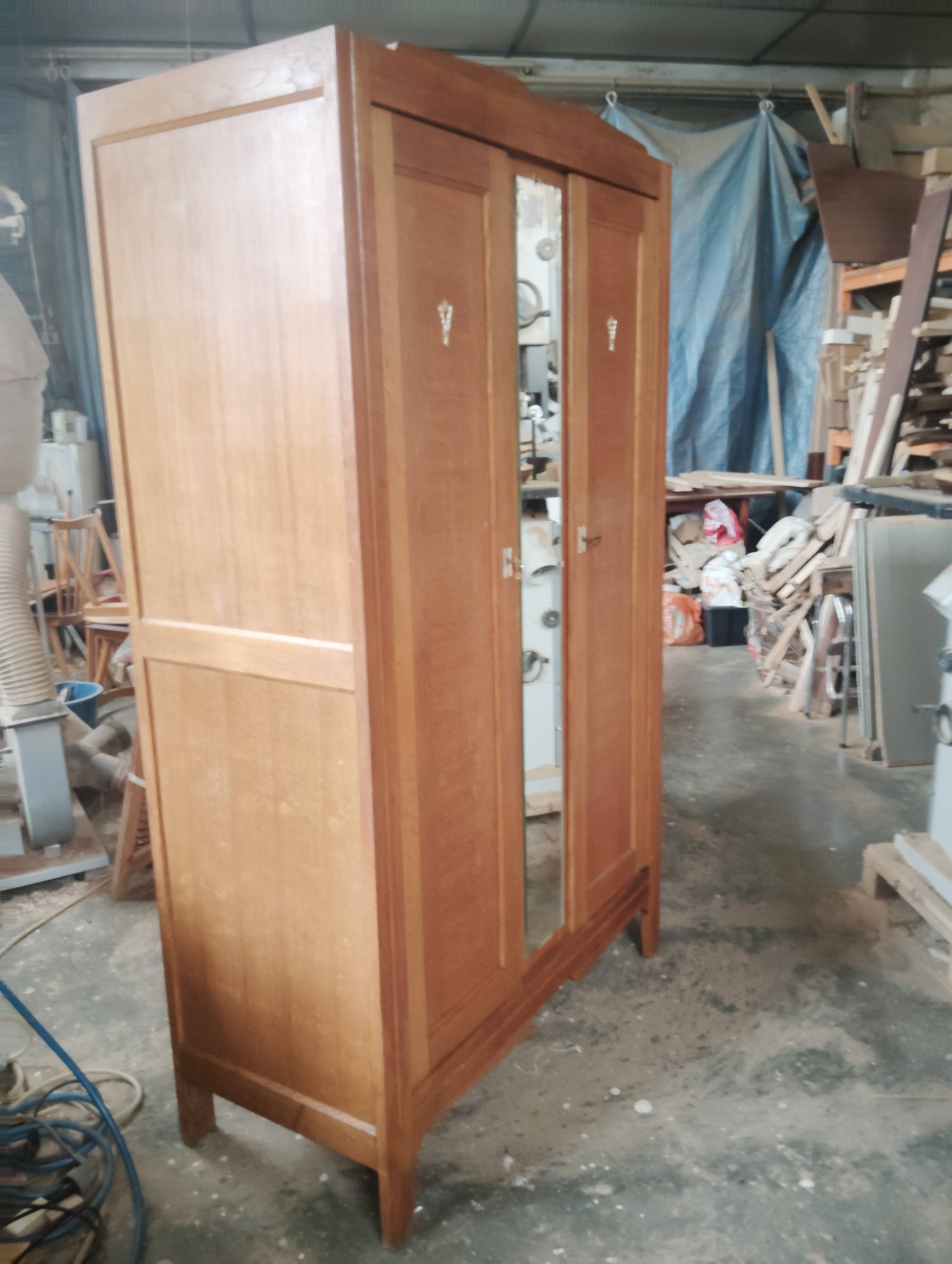 1950s Parisian wardrobe/closet in oak