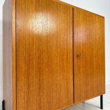 1960s Small Vintage Teak Cabinet with Metal Legs