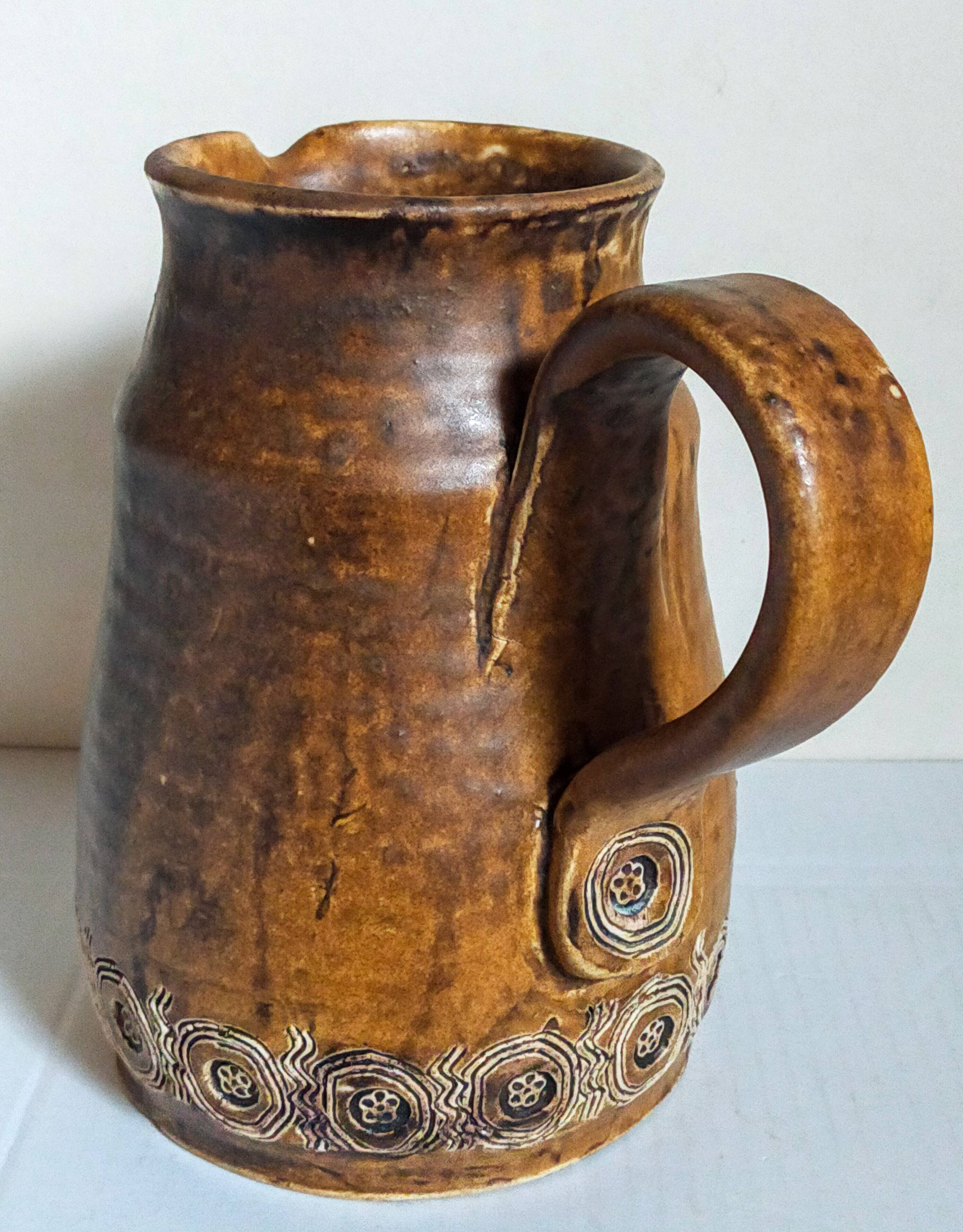 Ceramic potter's pitcher by F.CHEDEVILLE 20th century