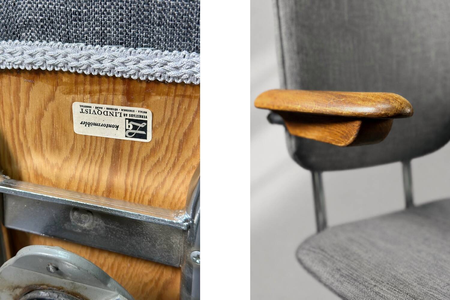 Vintage Industrial Office Swivel Chair from Verkstads AB Lindqvist, 1960s
