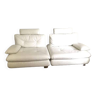 Modular sofa in white leather,
