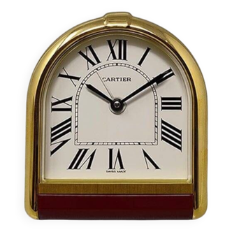 1980s Gorgeous Cartier Romane Alarm Clock Pendulette. Made in Swiss