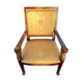 Armchair empire golden satin fabric