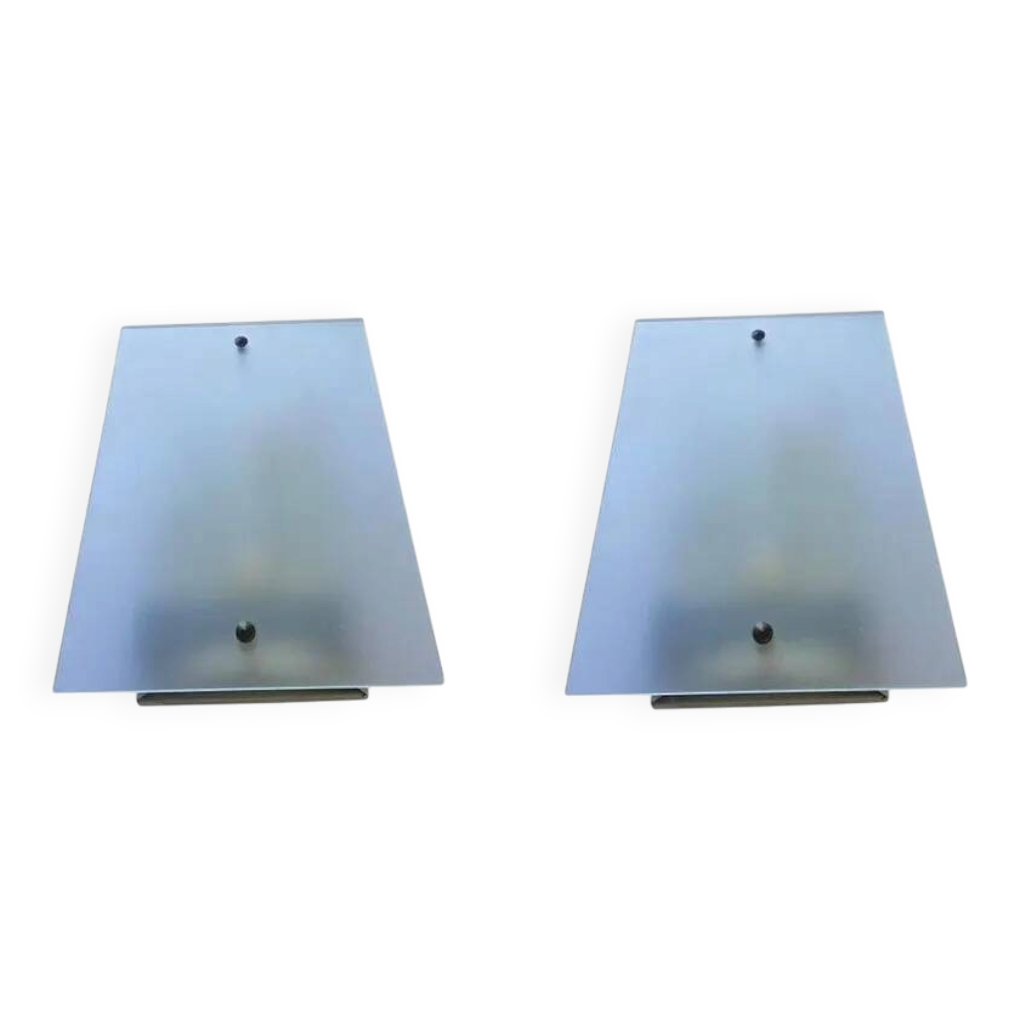 Pair of Rare Midcentury Glass Wall Lamps, Germany, 1970s