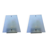 Pair of Rare Midcentury Glass Wall Lamps, Germany, 1970s