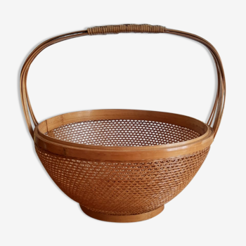 Bamboo storage basket - vintage