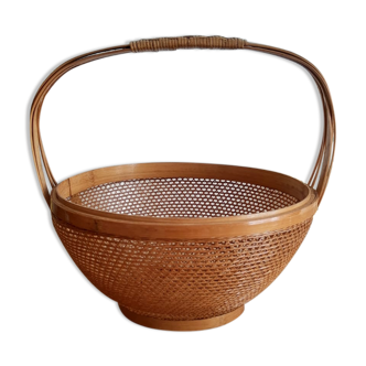 Bamboo storage basket - vintage