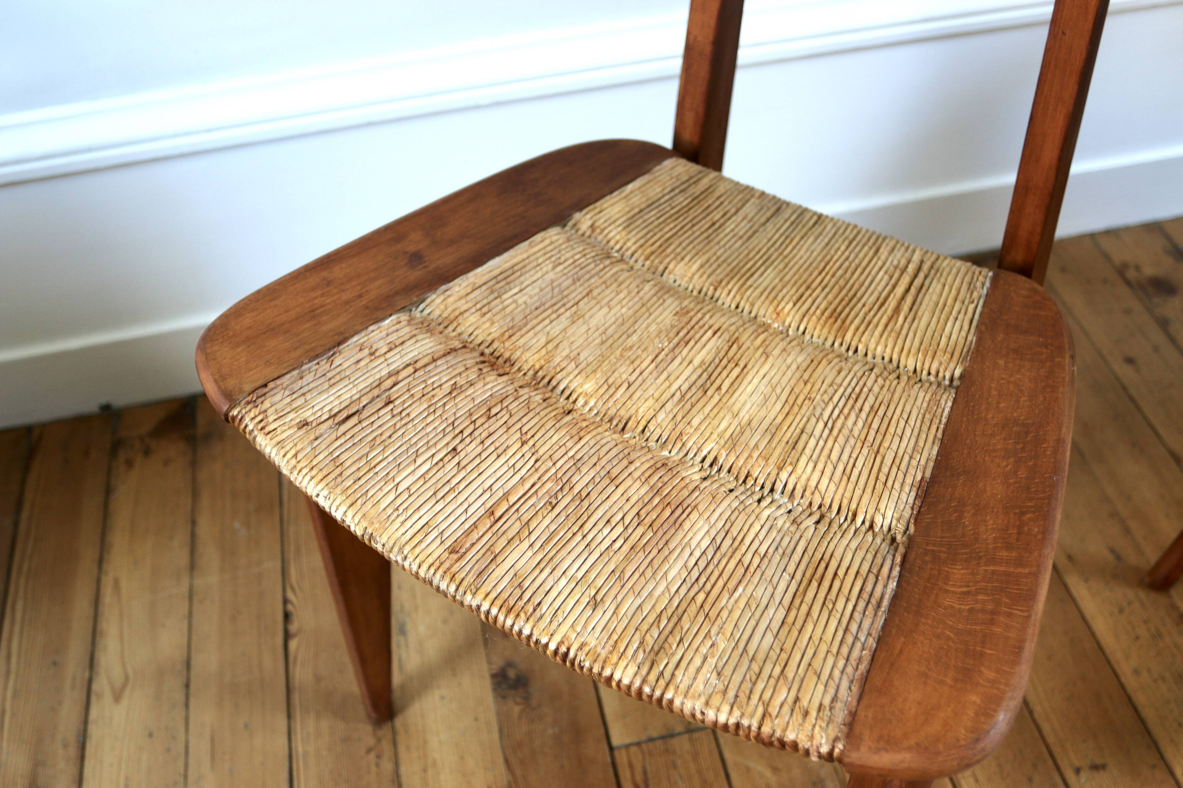 Set of 3 vintage Roger Landault "Ellipse" Sentou chairs 1957